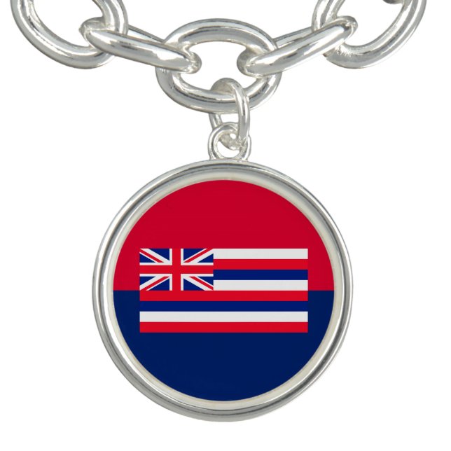 Hawaii State Flag Design Charm Bracelet (Design)