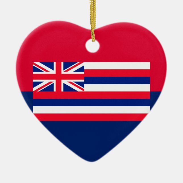 Hawaii State Flag Design Decor Ceramic Ornament (Front)