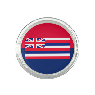 Hawaii State Flag Design Decor Ring