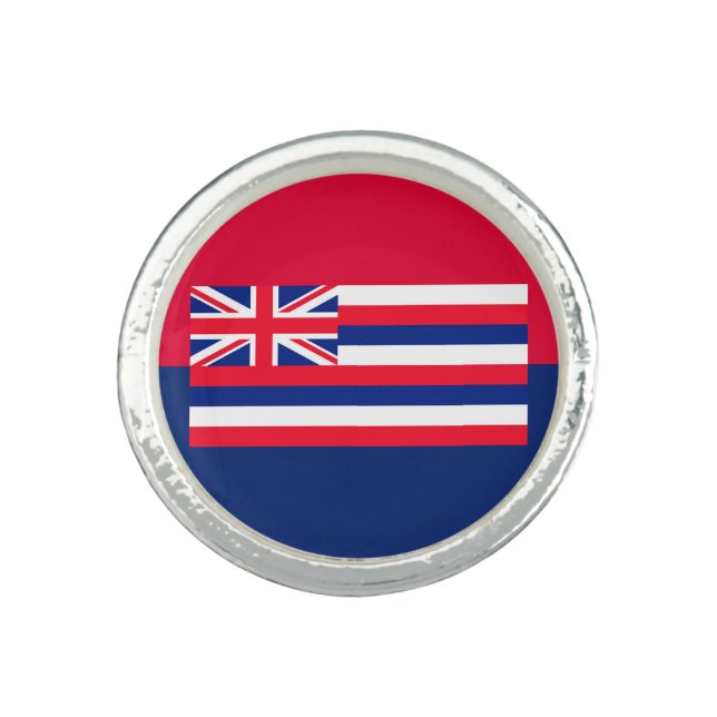 Hawaii State Flag Design Decor Ring (Front)