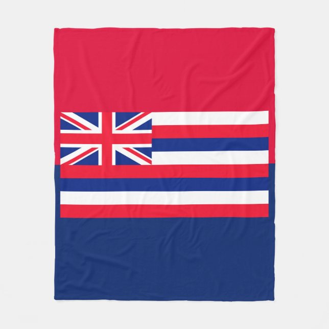 Hawaii State Flag Design Fleece Blanket (Front)