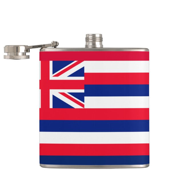 Hawaii State Flag Design Hip Flask (Opened)