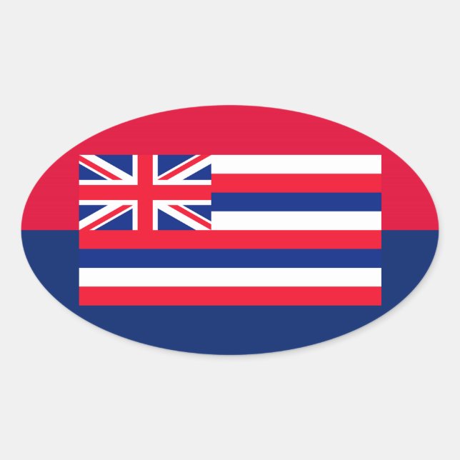 Hawaii State Flag Design Oval Sticker (Front)
