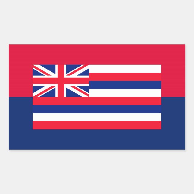 Hawaii State Flag Design Rectangular Sticker (Front)