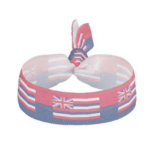 Hawaii State Flag Design Ribbon Hair Tie