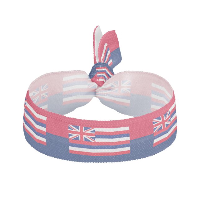 Hawaii State Flag Design Ribbon Hair Tie (Front)