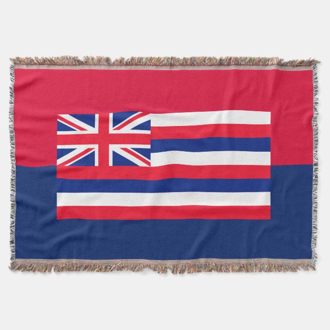 Hawaii State Flag Design Throw Blanket (Front)