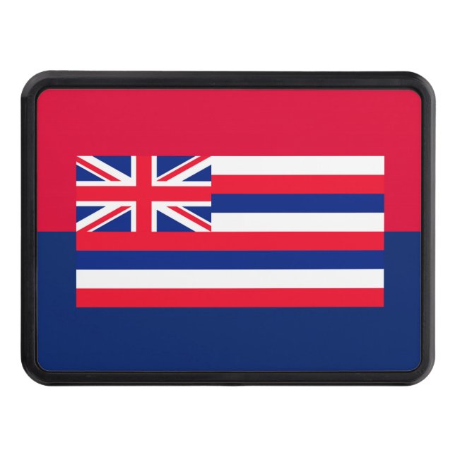 Hawaii State Flag Design Tow Hitch Cover (Front)