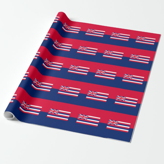 Hawaii State Flag Design Wrapping Paper (Unrolled)