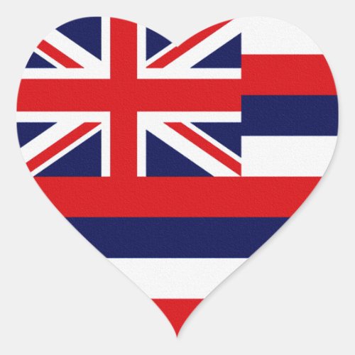 Hawaii State Flag Heart Sticker