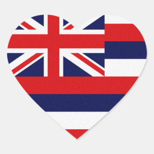Hawaii State Flag Heart Sticker