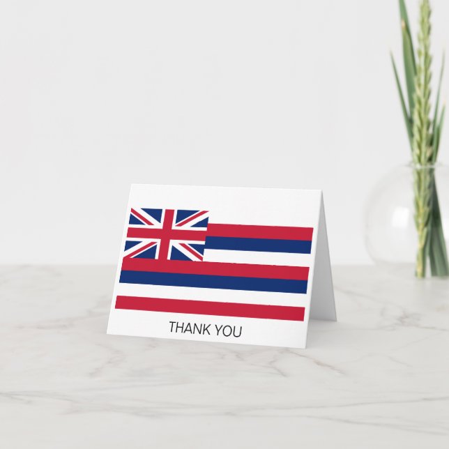 Hawaii State Flag Letterpress Thank You Card (Front)