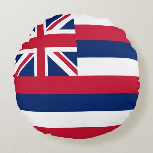 Hawaii State Flag Round Pillow