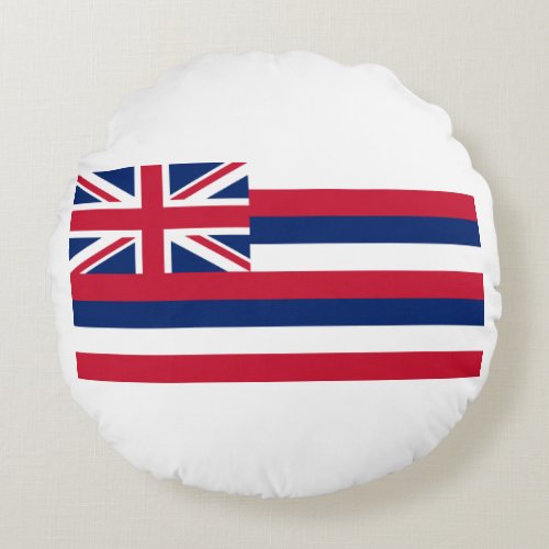 Hawaii State Flag Round Pillow