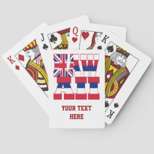Hawaii state flag text poker cards