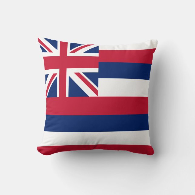 Hawaii State Flag Throw Pillow (Front)