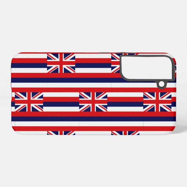 Hawaii State Flag Tile Pattern Red White and Blue Samsung Galaxy Case (Back Horizontal)