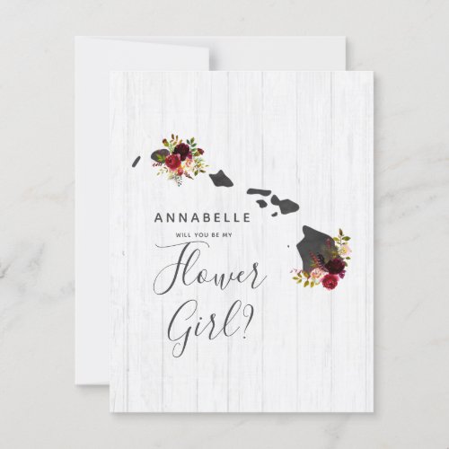 Hawaii State Floral Will You Be My Flower Girl Invitation
