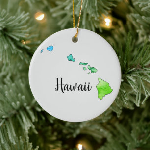 Hawaii State Illustration Ornament
