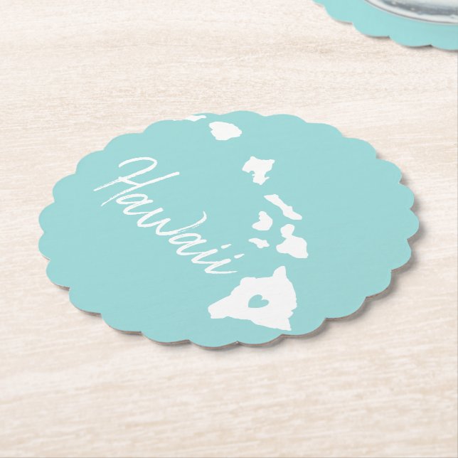 Hawaii state map love home    stone coaster (Angled)