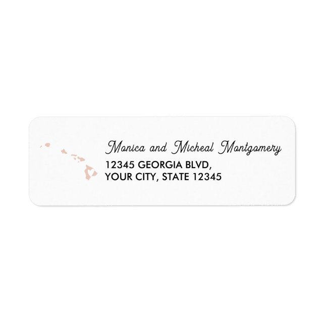 HAWAII State Map with Heart - ANY COLOR!   Label (Front)