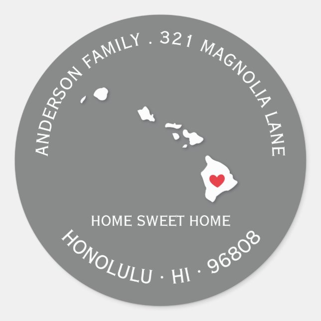 HAWAII  State | New Home Address Label Sticker (Front)