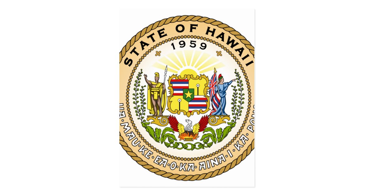 Hawaii State Seal Postcard | Zazzle.com