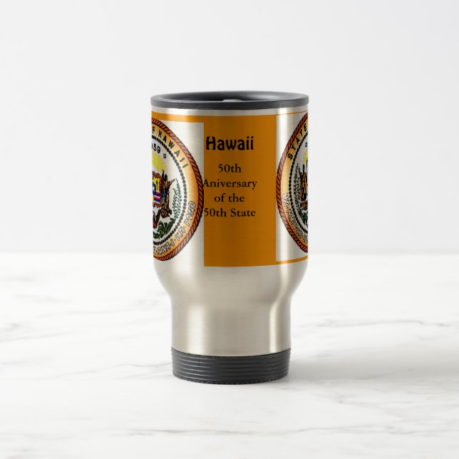 Hawaii state seal travel mug (Center)