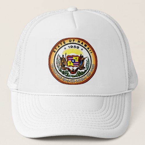 Hawaii state seal trucker hat
