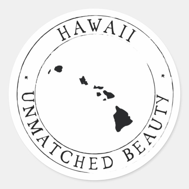 Hawaii state Sticker Envelope Seal (Front)