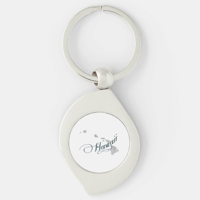 Hawaii State Typography Keychain (Front)