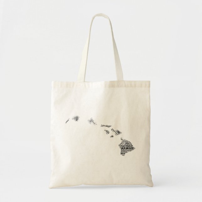 Hawaii State Word Cloud Tote Bag (Front)