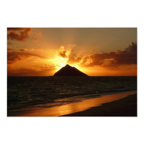 Hawaii sunrise at the beach photo print
