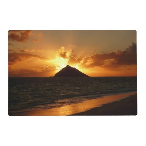 Hawaii sunrise at the beach placemat