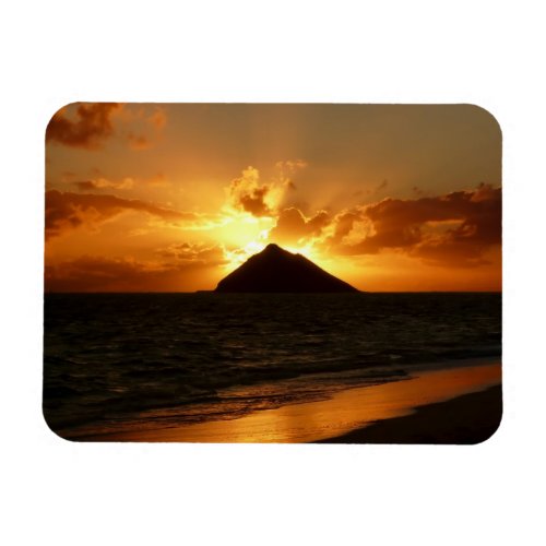 Hawaii sunrise at the beach rectangular magnet