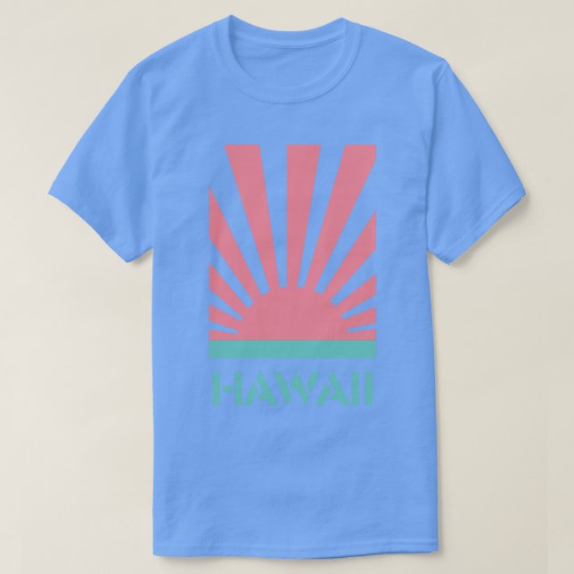 Hawaii Sunrise Sunset Pink Sea Green TShirt (Design Front)