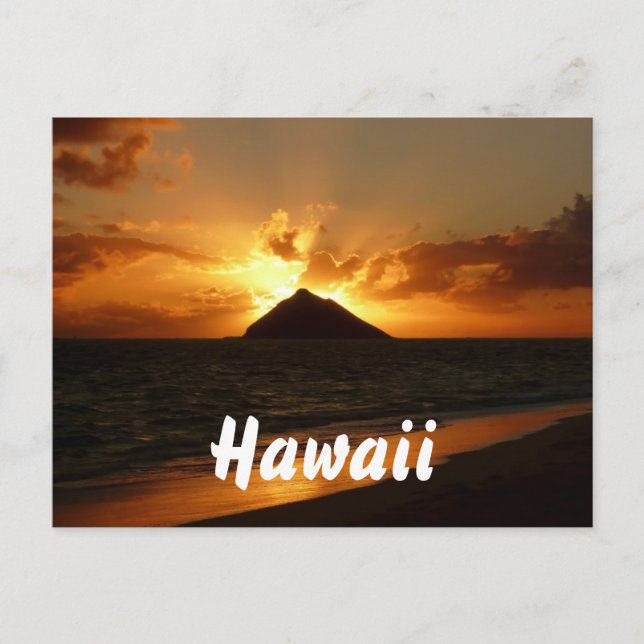 Hawaii sunrise text postcard (Front)