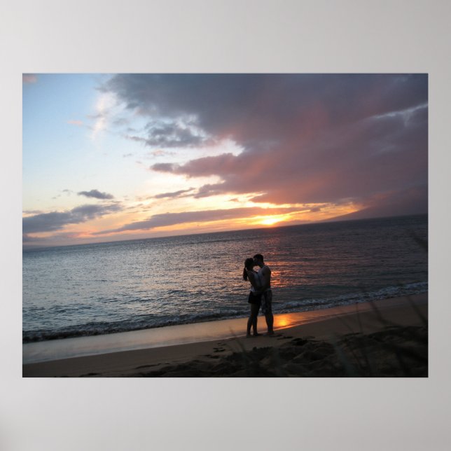 Hawaii Sunset and Two Honeymooners Poster (Front)
