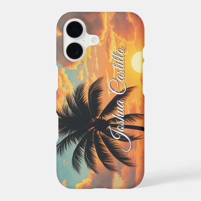 Hawaii Sunset Calligraphy Simple Professional Name Case-Mate iPhone Case (Back)
