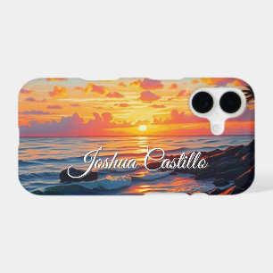 Hawaii Sunset Calligraphy Simple Professional Name iPhone 17 Case