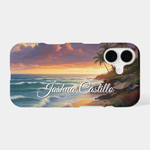 Hawaii Sunset Calligraphy Simple Professional Name iPhone 17 Case