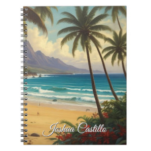 Hawaii Sunset Calligraphy Simple Professional Name Notebook