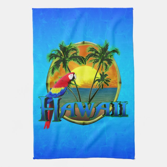 Hawaii Sunset Kitchen Towel (Vertical)