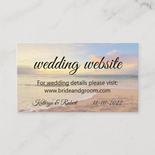 Hawaii Sunset on the Beach Enclosure Card