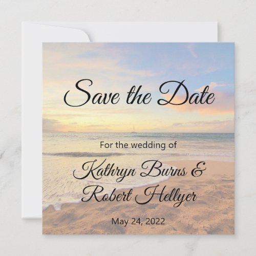 Hawaii Sunset on the Beach Save the Date