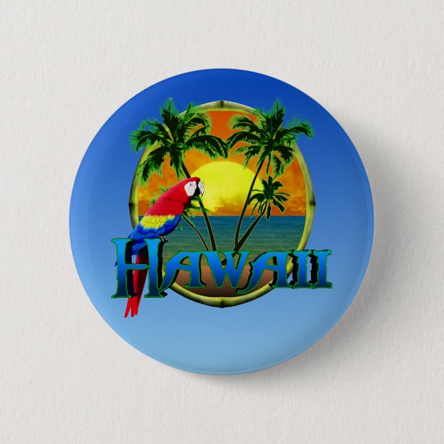 Hawaii Sunset Pinback Button (Front)