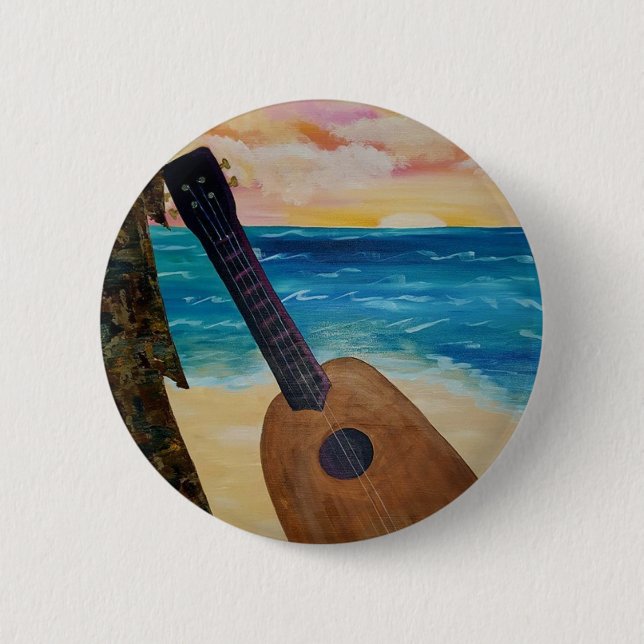 hawaii sunset pinback button (Front)