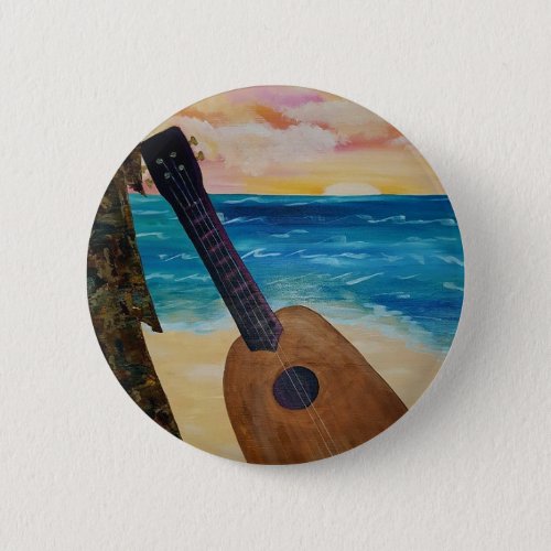 hawaii sunset pinback button