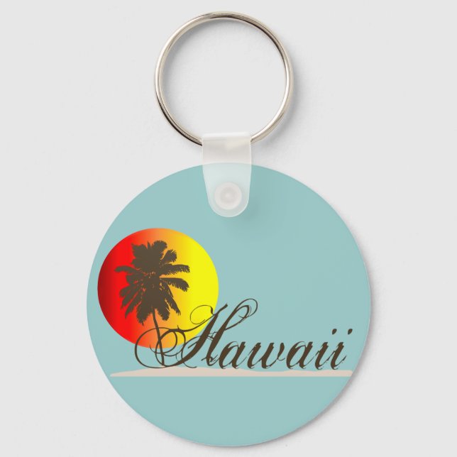 Hawaii Sunset Souvenir Keychain (Front)