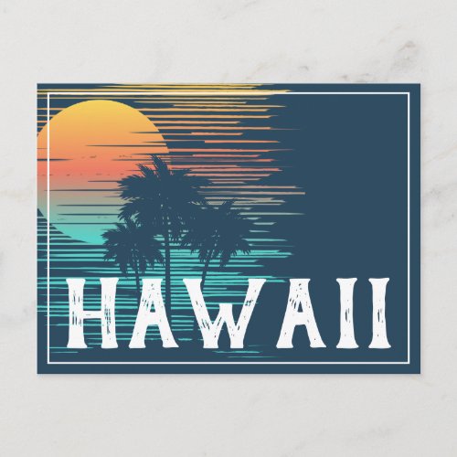 Hawaii Sunset Sunrise Graphic Topical Rainforest Postcard